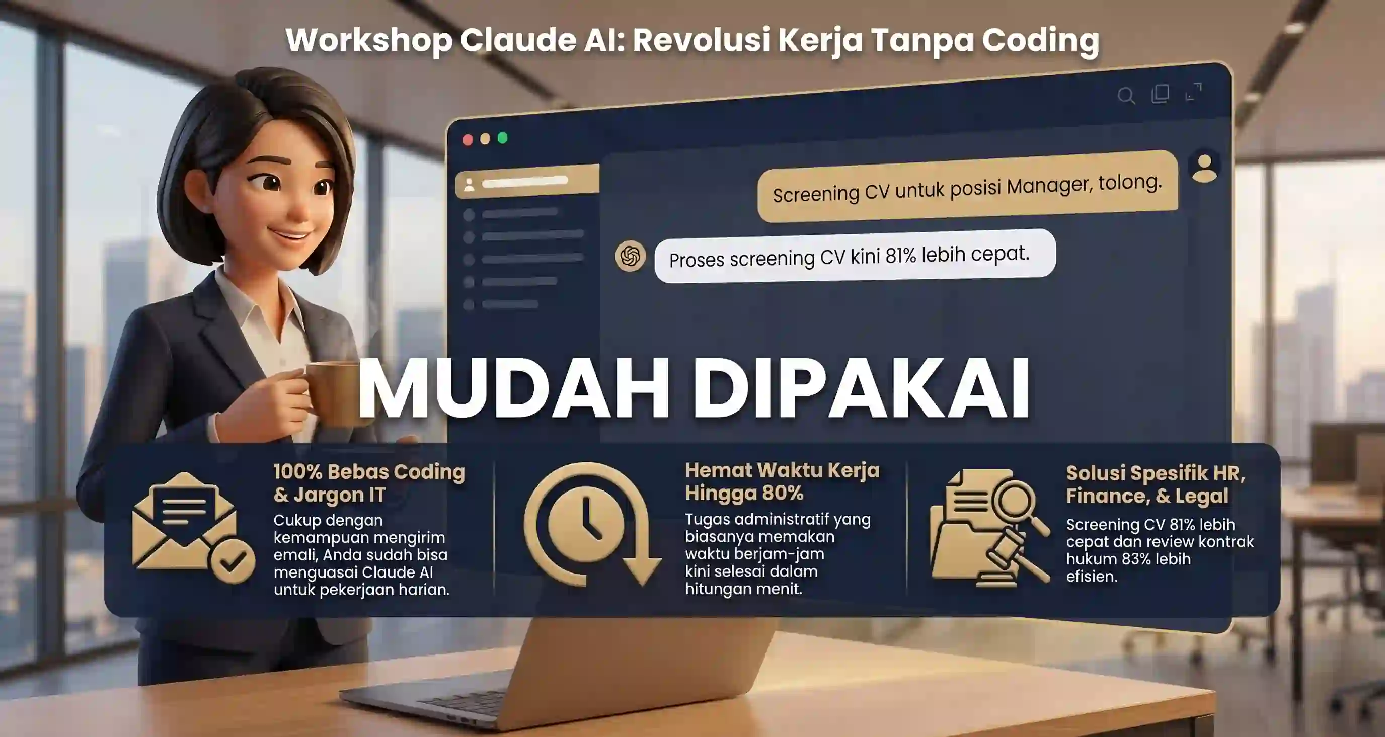 Workshop Claude AI untuk Karyawan: HR, Finance, Legal